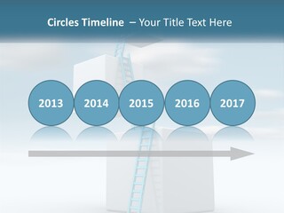 A Ladder Going Up To The Top Of A Building PowerPoint Template