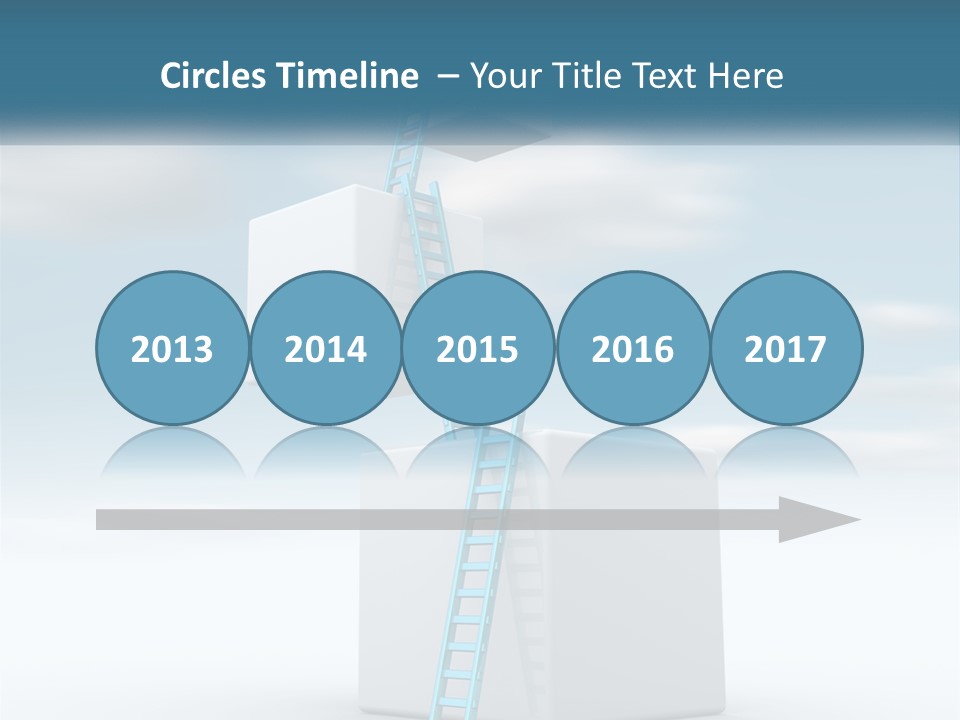 A Ladder Going Up To The Top Of A Building PowerPoint Template