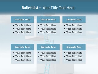 A Ladder Going Up To The Top Of A Building PowerPoint Template