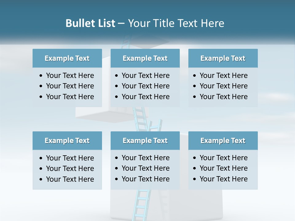 A Ladder Going Up To The Top Of A Building PowerPoint Template