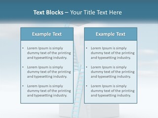 A Ladder Going Up To The Top Of A Building PowerPoint Template