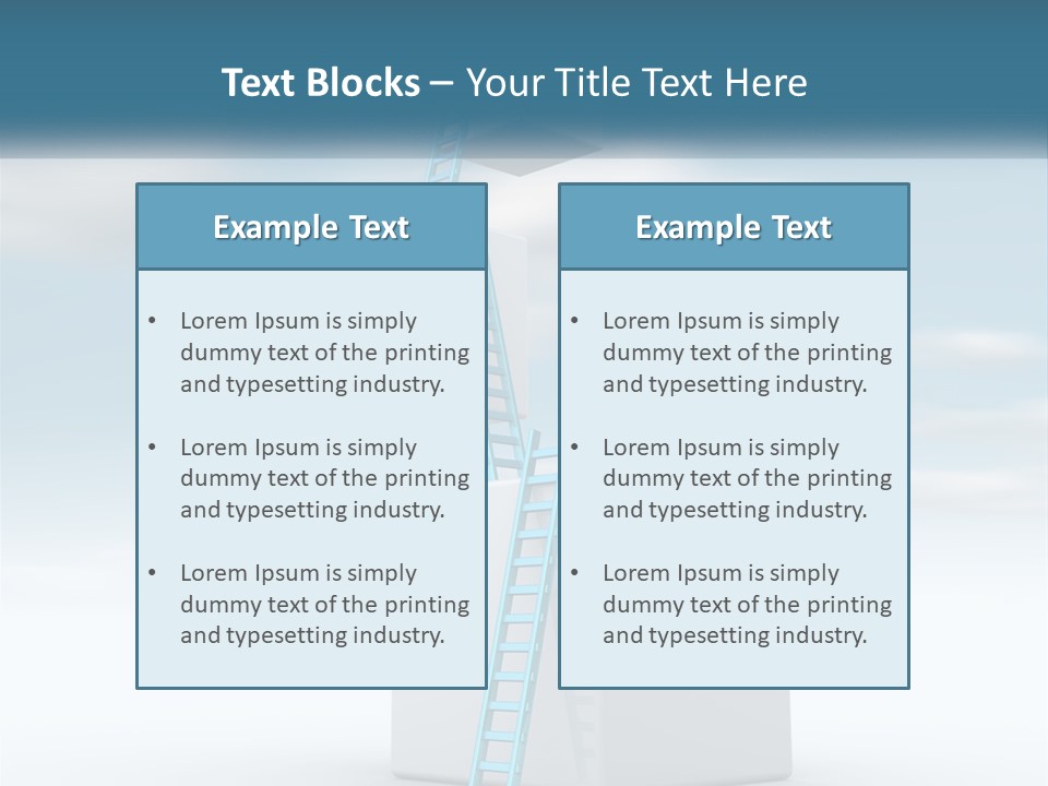 A Ladder Going Up To The Top Of A Building PowerPoint Template