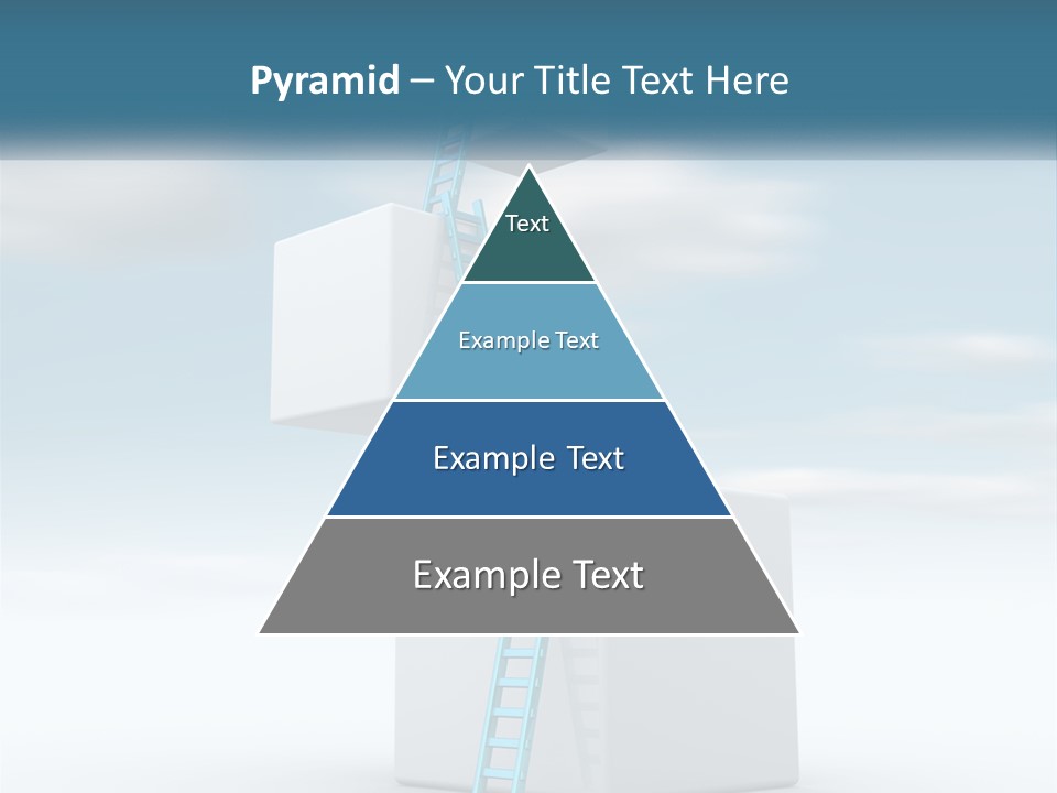 A Ladder Going Up To The Top Of A Building PowerPoint Template