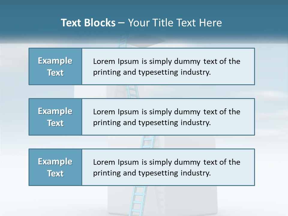 A Ladder Going Up To The Top Of A Building PowerPoint Template