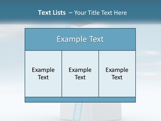 A Ladder Going Up To The Top Of A Building PowerPoint Template