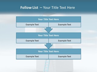 A Ladder Going Up To The Top Of A Building PowerPoint Template