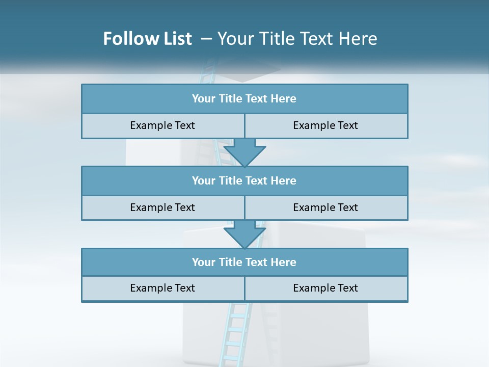 A Ladder Going Up To The Top Of A Building PowerPoint Template