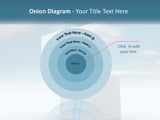A Ladder Going Up To The Top Of A Building PowerPoint Template
