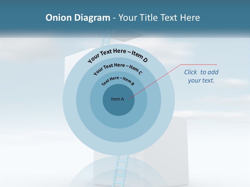 A Ladder Going Up To The Top Of A Building PowerPoint Template