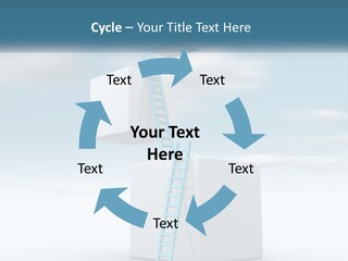 A Ladder Going Up To The Top Of A Building PowerPoint Template