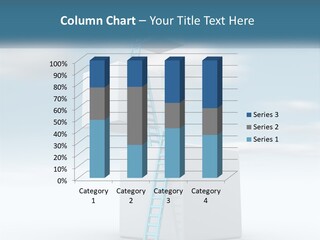 A Ladder Going Up To The Top Of A Building PowerPoint Template