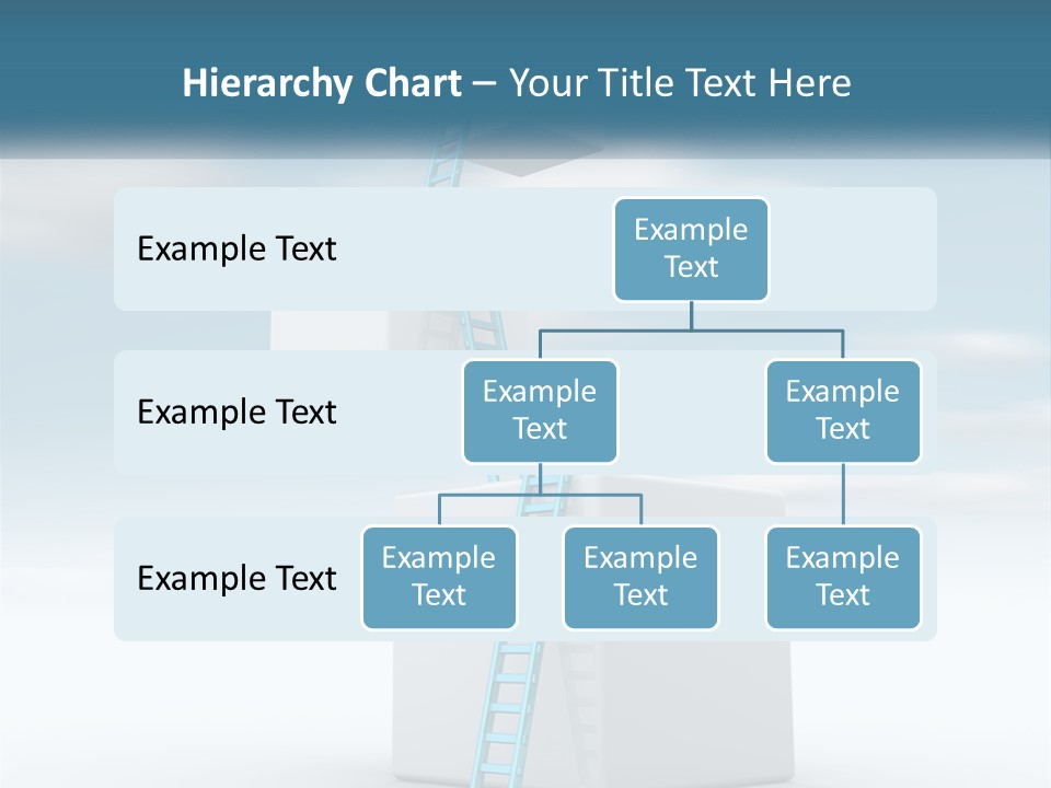 A Ladder Going Up To The Top Of A Building PowerPoint Template