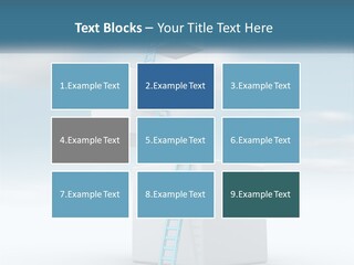 A Ladder Going Up To The Top Of A Building PowerPoint Template