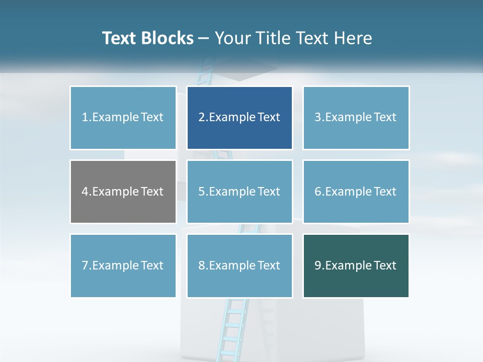 A Ladder Going Up To The Top Of A Building PowerPoint Template
