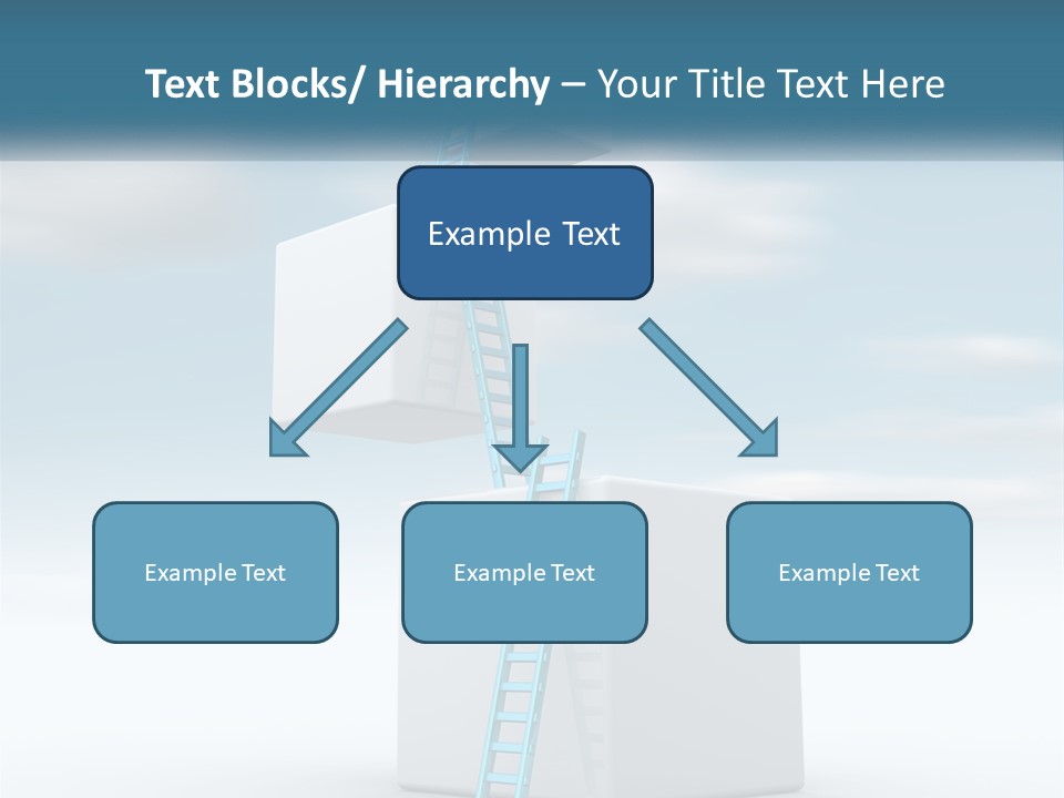 A Ladder Going Up To The Top Of A Building PowerPoint Template