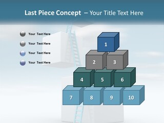 A Ladder Going Up To The Top Of A Building PowerPoint Template