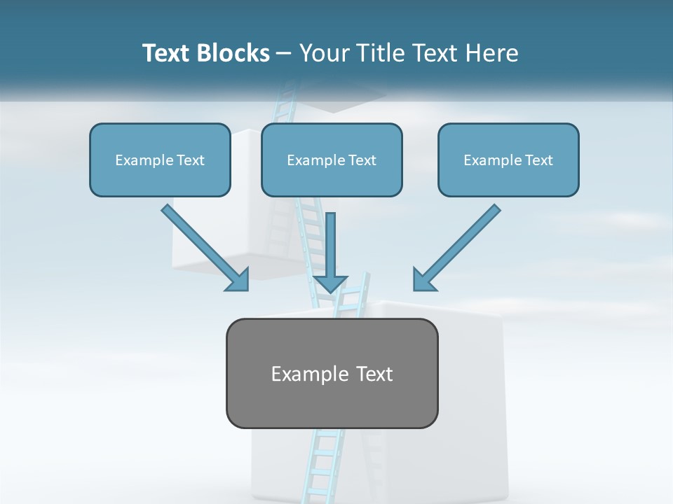 A Ladder Going Up To The Top Of A Building PowerPoint Template