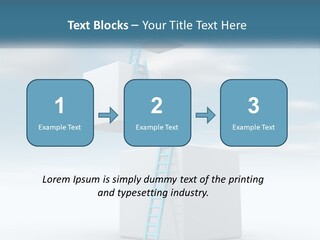 A Ladder Going Up To The Top Of A Building PowerPoint Template