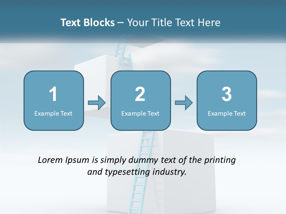 A Ladder Going Up To The Top Of A Building PowerPoint Template