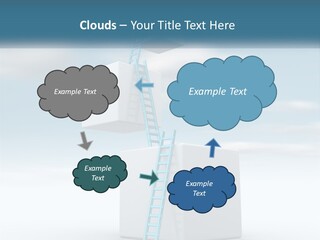 A Ladder Going Up To The Top Of A Building PowerPoint Template
