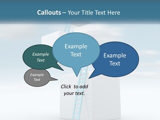 A Ladder Going Up To The Top Of A Building PowerPoint Template