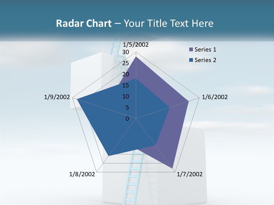 A Ladder Going Up To The Top Of A Building PowerPoint Template