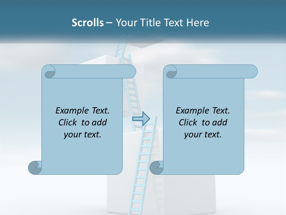 A Ladder Going Up To The Top Of A Building PowerPoint Template