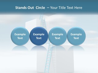 A Ladder Going Up To The Top Of A Building PowerPoint Template