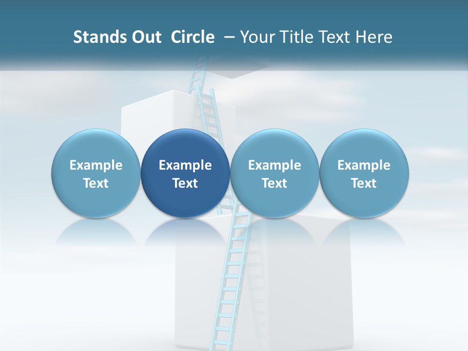 A Ladder Going Up To The Top Of A Building PowerPoint Template