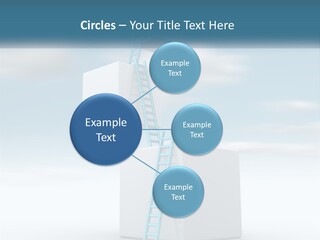 A Ladder Going Up To The Top Of A Building PowerPoint Template