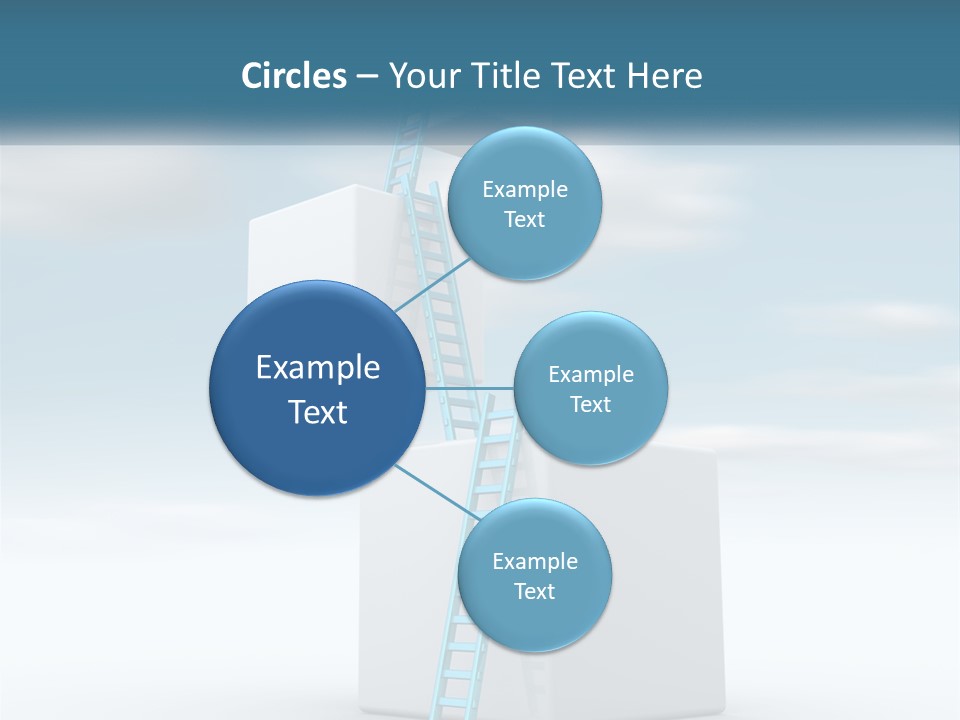 A Ladder Going Up To The Top Of A Building PowerPoint Template