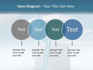 A Ladder Going Up To The Top Of A Building PowerPoint Template