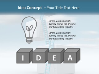 A Ladder Going Up To The Top Of A Building PowerPoint Template