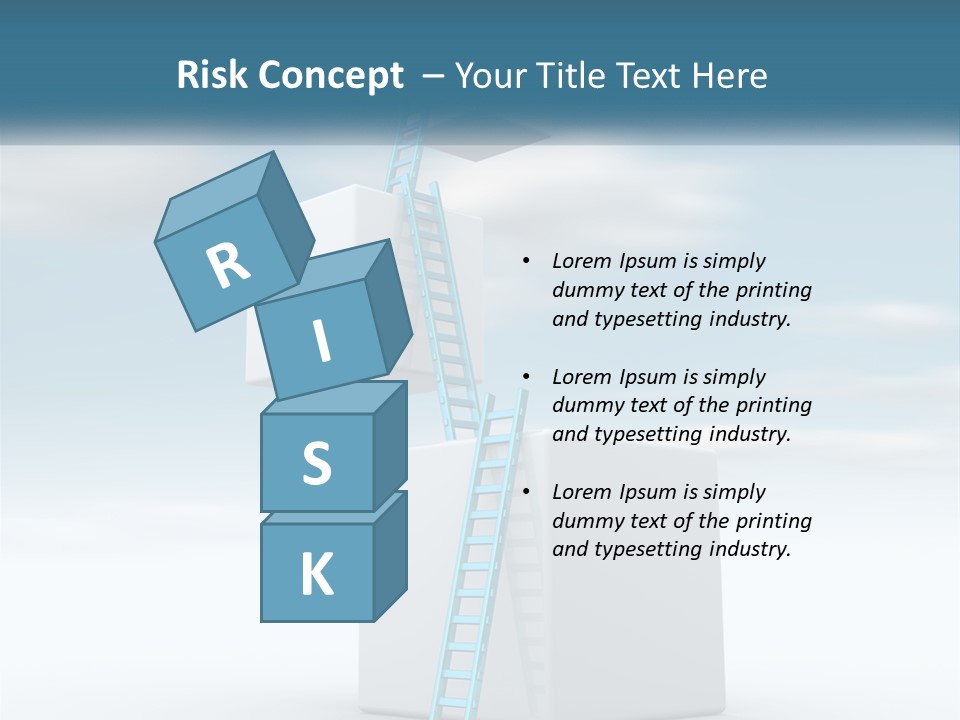 A Ladder Going Up To The Top Of A Building PowerPoint Template