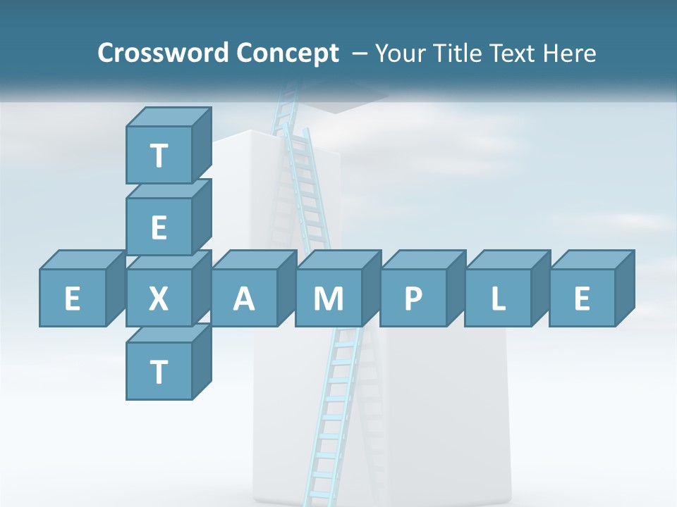 A Ladder Going Up To The Top Of A Building PowerPoint Template