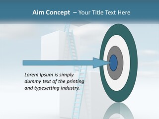 A Ladder Going Up To The Top Of A Building PowerPoint Template