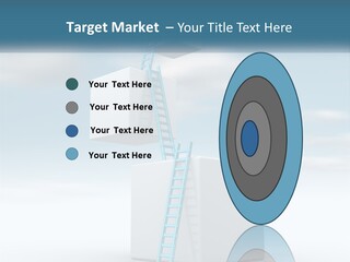 A Ladder Going Up To The Top Of A Building PowerPoint Template