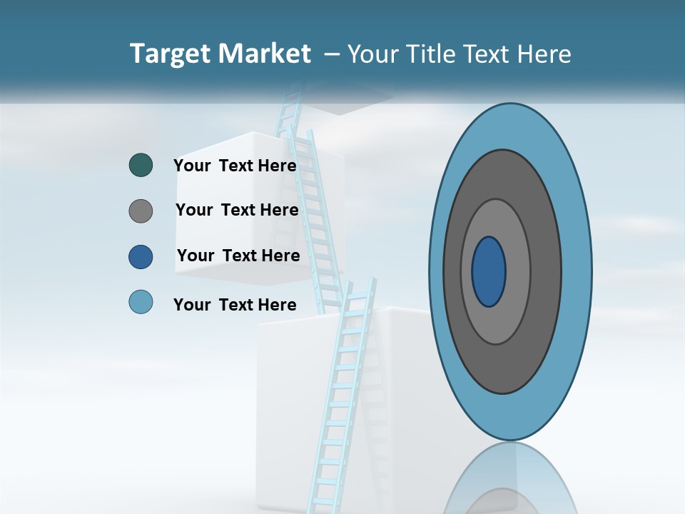 A Ladder Going Up To The Top Of A Building PowerPoint Template