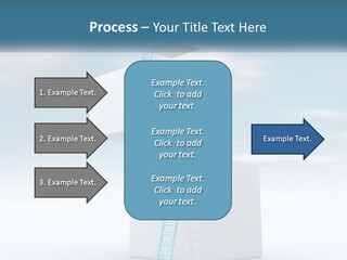 A Ladder Going Up To The Top Of A Building PowerPoint Template