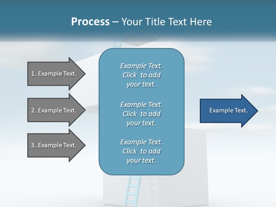 A Ladder Going Up To The Top Of A Building PowerPoint Template