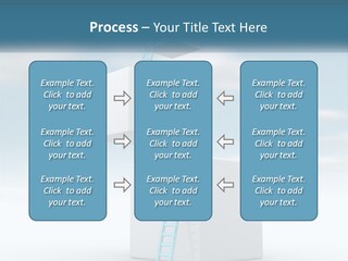 A Ladder Going Up To The Top Of A Building PowerPoint Template