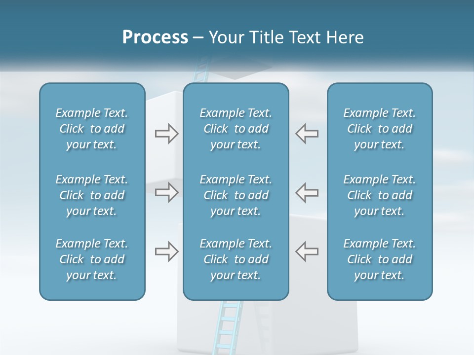 A Ladder Going Up To The Top Of A Building PowerPoint Template