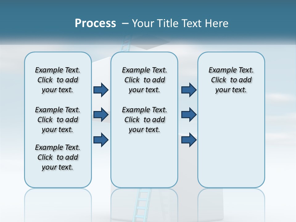 A Ladder Going Up To The Top Of A Building PowerPoint Template
