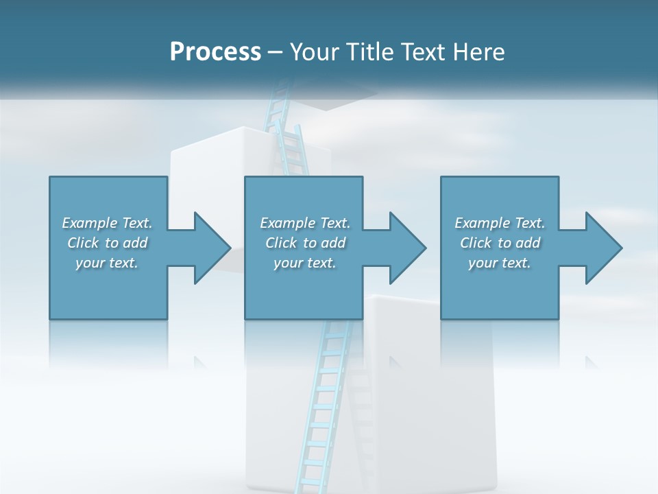 A Ladder Going Up To The Top Of A Building PowerPoint Template