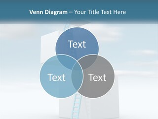 A Ladder Going Up To The Top Of A Building PowerPoint Template