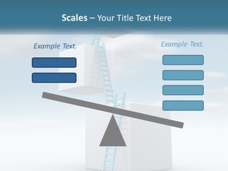 A Ladder Going Up To The Top Of A Building PowerPoint Template