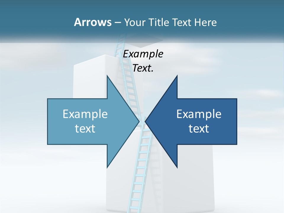 A Ladder Going Up To The Top Of A Building PowerPoint Template