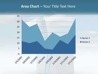 A Ladder Going Up To The Top Of A Building PowerPoint Template