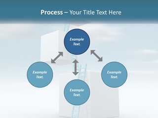 A Ladder Going Up To The Top Of A Building PowerPoint Template