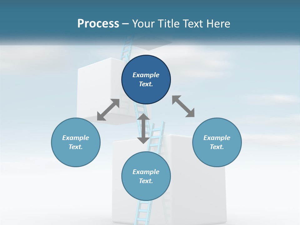 A Ladder Going Up To The Top Of A Building PowerPoint Template